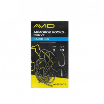 Avid Carp Armorok Curve Barbless Hooks / Haki karpiowe bezzadziorowe Size:4 10szt