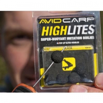 Avid Carp High Lites Black / Sztuczne kulki do zig riga 8szt 10mm-10757