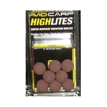Avid Carp High Lites Brown / Sztuczne kulki do zig riga 8szt 14mm
