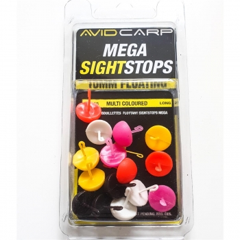 Avid Carp Mega Sight Stops Floating Long Multi Coloured 10mm / Stopery w formie kulki pływającej Multi Kolor 15szt / Długie /10mm