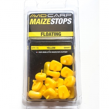 Avid Carp Maize Stops Floating Short Yellow / Stopery w formie kukurydzy pływającej Żółte 15szt / Krótkie