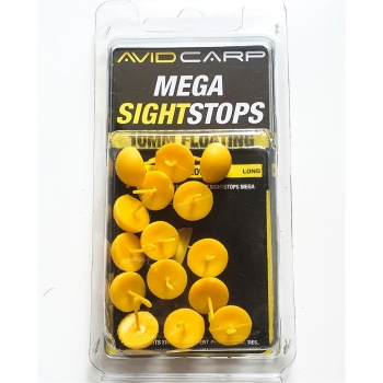 Avid Carp Mega Sight Stops Floating Long Yellow 10mm / Stopery w formie kulki pływającej Żółte 15szt / Długie /10mm