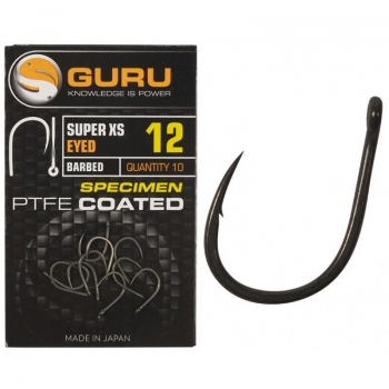 Guru Haczyki Super X-Strong Eyed Size 20 Barbed PTFE coated