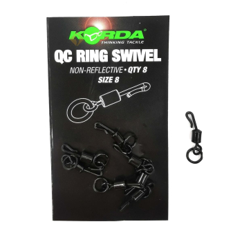 KORDA QC Ring Swivel 8 / Krętlik szybkiej wymiany z kółkiem roz. 8 non-reflective