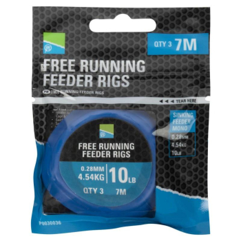 PRESTON Free Running Feeder Rigs - Gotowy zestaw feeder 0,28mm / 4,54kg / 10lb / 7m