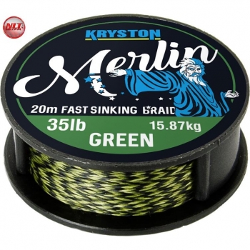 KRYSTON - MERLIN - Weed Green 35lb - 20m - Miękka plecionka przyponowa-2269