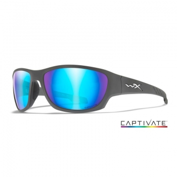 Okulary Wiley X - Climb Matte Grey Frame Captivate Pol Blue Mirror - okulary polaryzacyjne